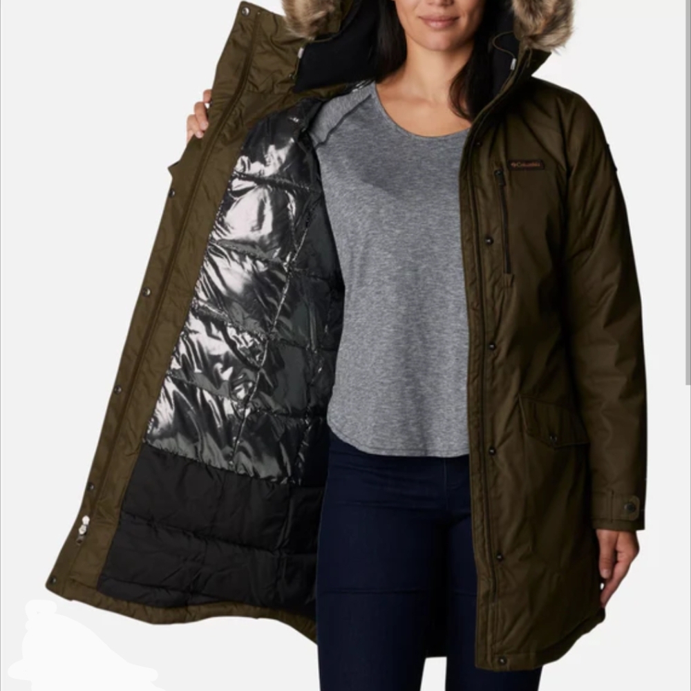 Columbia Women's Suttle Mountain Long Insulated Jacket (size XXL, olive green)